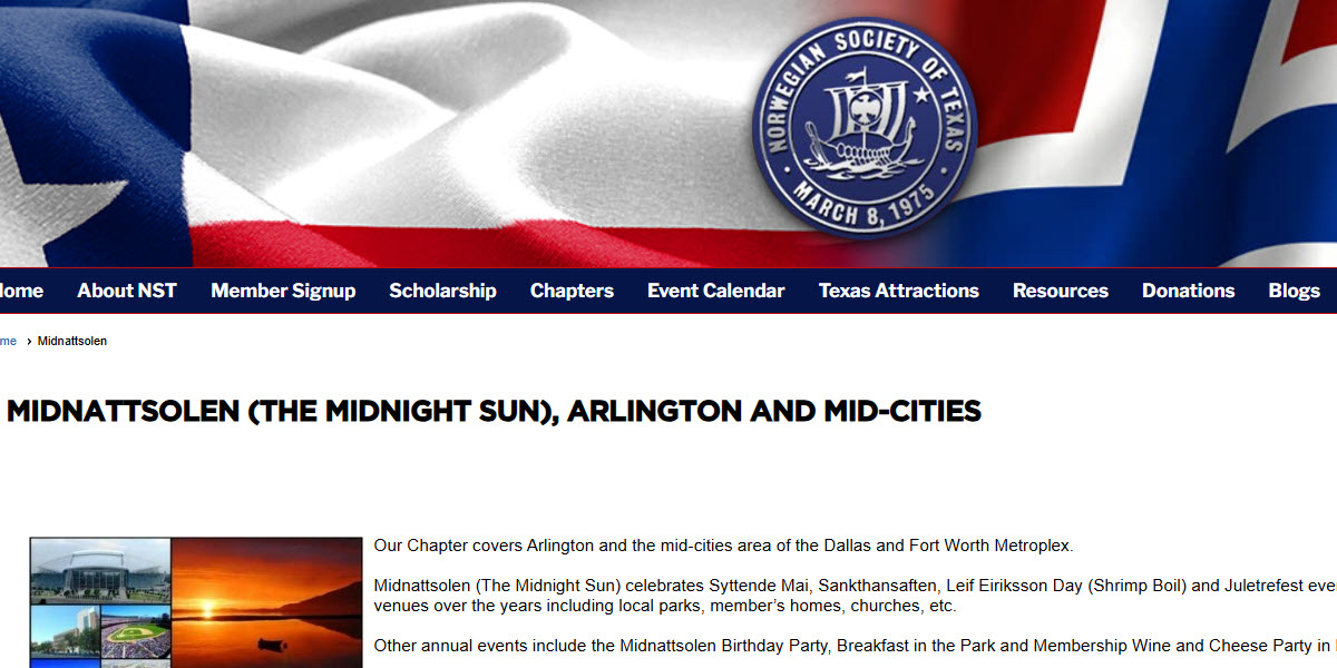 Midnattsolen Chapter Norwegian Society of Texas